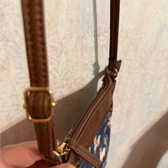 Llama And Cactus Stylish Brown and Blue, Faux Leather Crossbody Bag, Super Cute - Picture 2 of 9